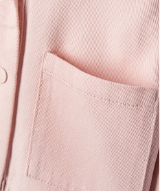 veste fille en denim avec poches plaquees rose blousons et vestesD570401_3