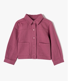 veste fille en denim avec poches plaquees violet blousons et vestesD570601_1