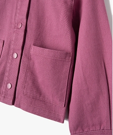 veste fille en denim avec poches plaquees violetD570601_2