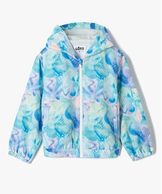 GEMO Blouson fille à motifs avec capuche Bleu