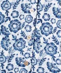 chemise fille a motifs fleuris et rayures pailletees - lulucastagnette bleu chemises et blousesD571401_2