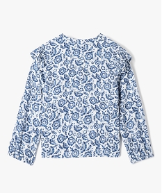 chemise fille a motifs fleuris et rayures pailletees - lulucastagnette bleuD571401_3