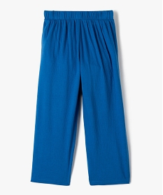 pantalon fille en maille gaufree extensible bleu pantalonsD574001_3