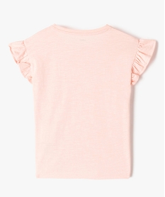 tee-shirt fille a manches courtes avec volants rose tee-shirtsD578201_3
