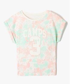 GEMO Tee-shirt fille à manches courtes avec revers cousus - Camps United Multicolore