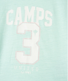 tee-shirt fille a manches courtes avec revers cousus - camps united vertD579001_2