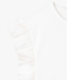 tee-shirt avec volants sur les cotes fille blanc chine tee-shirtsD579801_2