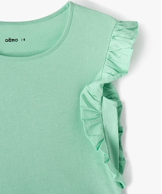 tee-shirt fille avec volants sur les cotes vert tee-shirtsD579901_2