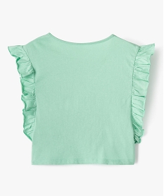 tee-shirt fille avec volants sur les cotes vert tee-shirtsD579901_3