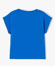 tee-shirt fille ample a manches courtes avec motif paillete bleuD580101_3