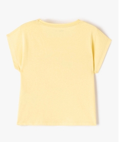 tee-shirt fille ample a manches courtes avec motif paillete jaune tee-shirtsD580201_3