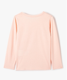 tee-shirt fille a manches longues avec motif paillete rose tee-shirtsD580601_3