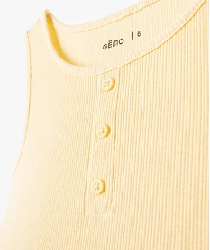debardeur fille en coton cotele avec finitions froncees jaune debardeursD581901_2