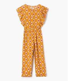 GEMO Combinaison pantalon fille imprimée avec volants sur les épaules jaune standard
