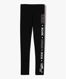 GEMO Leggings fille avec inscription sur une jambe Noir