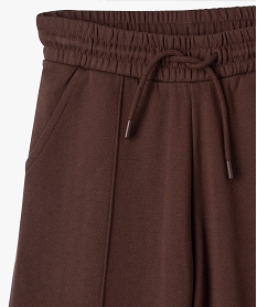 pantalon de jogging fille coupe large non resserree dans le bas brun pantalonsD584101_2