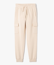 pantalon de sport en maille molletonnee fille beige pantalonsD584401_1