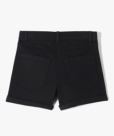 short en denim avec revers cousus fille noir shortsD584701_3