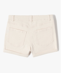 short en denim avec revers cousus fille beige shortsD584801_3