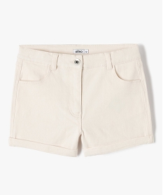 short en denim avec revers cousus fille blanc chine shortsD584801_4