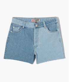 GEMO Short fille en jean bicolore - Camps United bleu vif