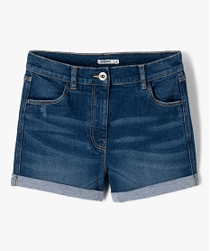 short fille en jean avec revers cousus grisD585801_1