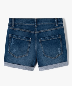 short fille en jean avec revers cousus gris shortsD585801_3