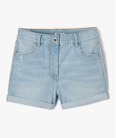 short fille en jean avec revers cousus bleuD585901_1