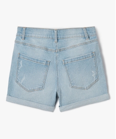 short fille en jean avec revers cousus bleuD585901_3