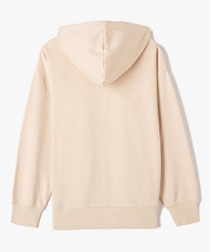 sweat fille zippe a capuche avec interieur molletonne beige sweatsD587601_3