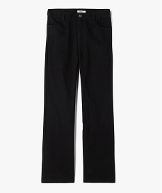 pantalon fille en toile coupe large a taille haute noir pantalonsD588501_1