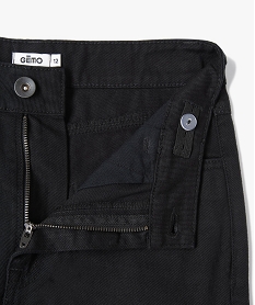 pantalon fille en toile coupe large a taille haute noir pantalonsD588501_2