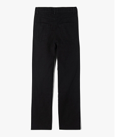 pantalon fille en toile coupe large a taille haute noir pantalonsD588501_3