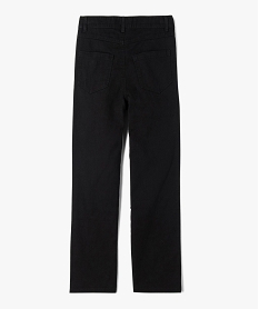 pantalon fille en toile coupe large a taille haute noir pantalonsD588501_4
