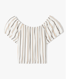 GEMO Chemise fille à col Bardot et manches courtes Imprimé