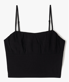 GEMO Blouse fille à fines bretelles coupe courte noir standard