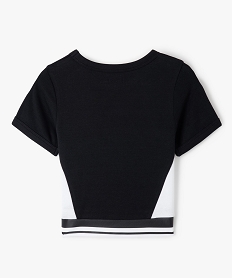 tee-shirt fille bicolore court a manches courtes noir tee-shirtsD592001_3