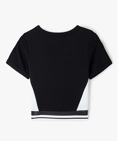tee-shirt fille bicolore court a manches courtes noir tee-shirtsD592001_4