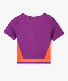 tee-shirt fille bicolore court a manches courtes violet tee-shirtsD592101_3