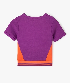 tee-shirt fille bicolore court a manches courtes violet tee-shirtsD592101_4