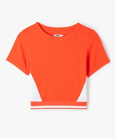 tee-shirt fille bicolore court a manches courtes orange tee-shirtsD592201_1
