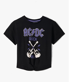 tee-shirt fille a manches courtes avec motif rock - acdc noirD592601_1