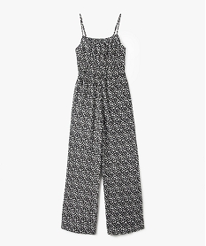 GEMO Combinaison pantalon fille à bretelles à motifs fleuris noir vif