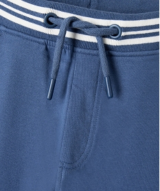 bermuda en coton avec ceinture bord-cote garcon bleuD597601_2