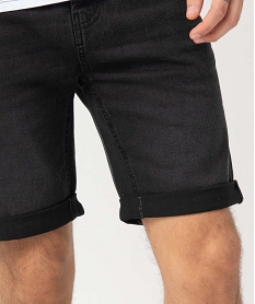 bermuda homme en jean extensible delave gris shorts en jeanD598501_2