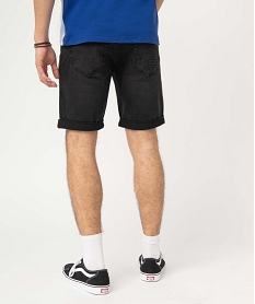 bermuda homme en jean extensible delave gris shorts en jeanD598501_3