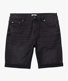 bermuda homme en jean extensible delave gris shorts en jeanD598501_4