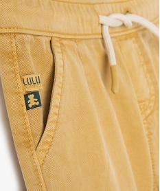 pantalon en toile legere bebe garcon - lulucastagnette jauneD599001_2