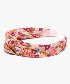 GEMO Serre-tête fille à motif fleuris effet noué coloris assortis