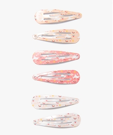 GEMO Pinces fille forme clic-clac à motifs licornes (lot de 6) Multicolore